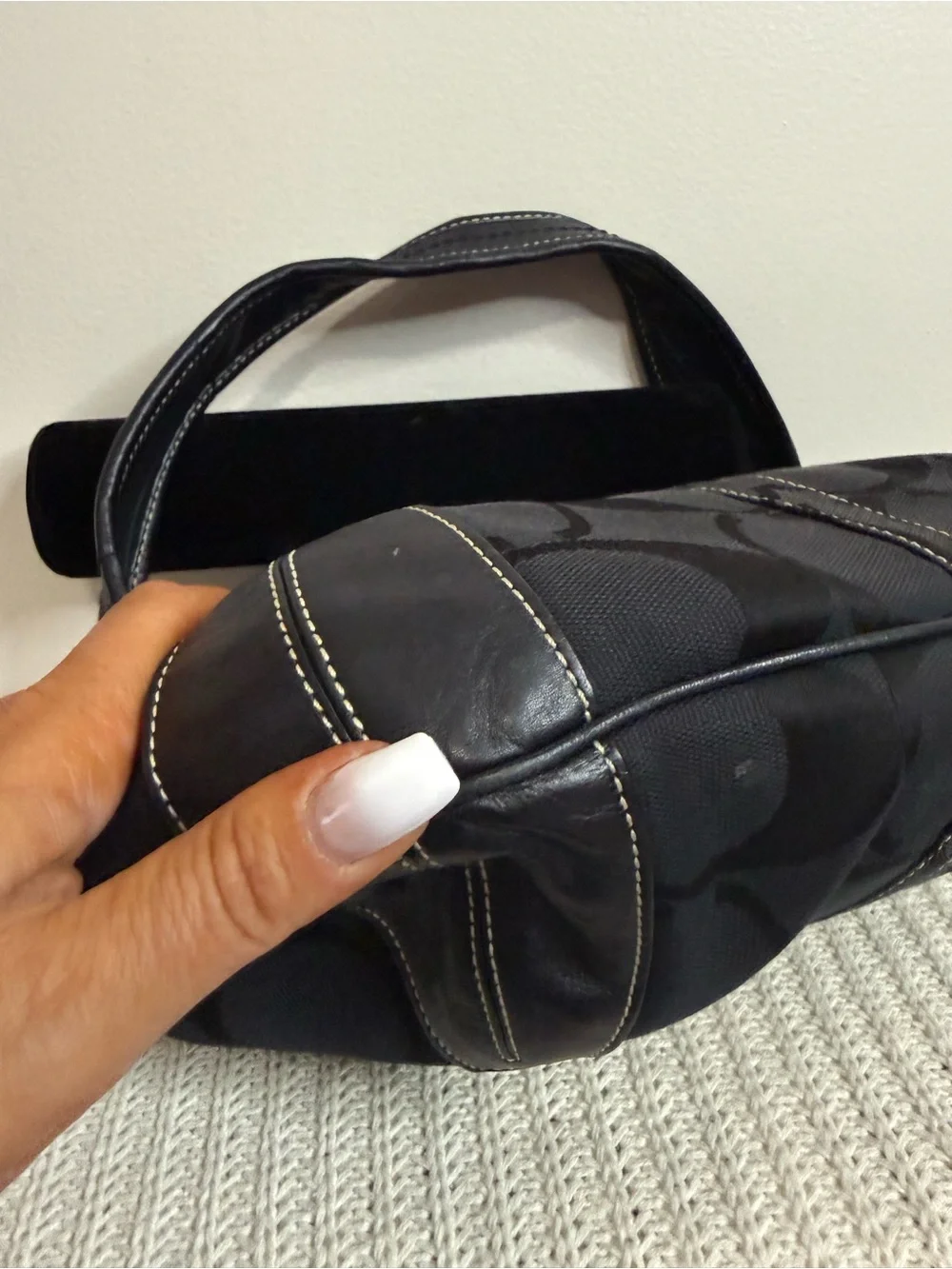 Coach Ergo Signature Jacquard Hobo bag featuring a black-on-black